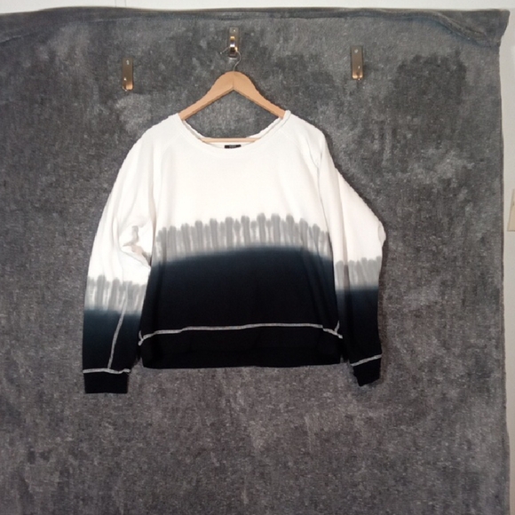 Rails Theo Dip Dye Sweatshirt Terry Cloth Charcoal Womens Xl - Picture 1 of 11